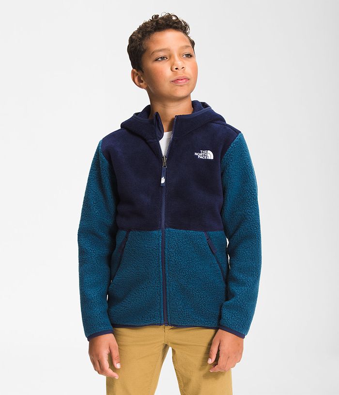 The North Face Jacket Forrest Full Zip Hooded Fleece Blue - Boys - Thailand XCIDH-1430